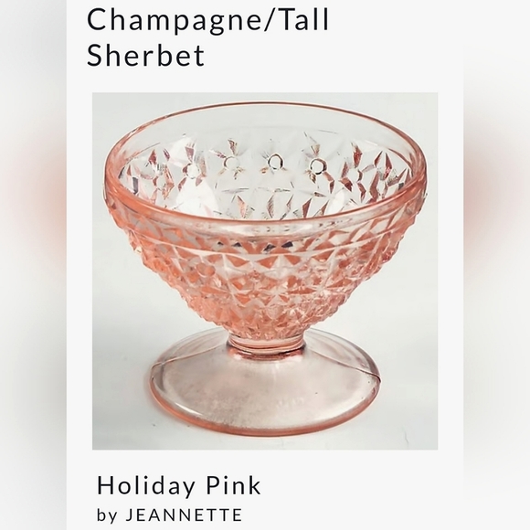 1940s "Holiday Pink" 2 3/4" Tall Champagne Sherbet Compote by Jeannette - Picture 7 of 16